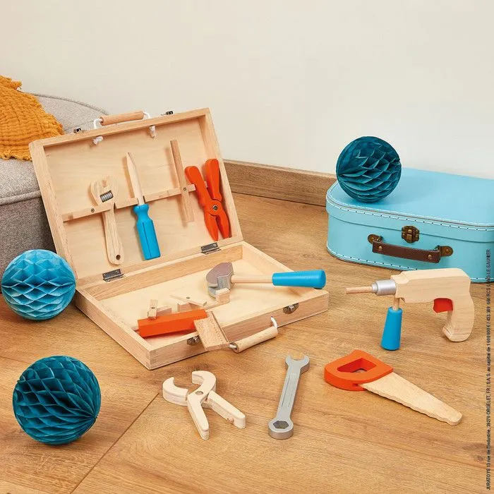 Boite à outils Brico'Kids - JANOD - Dès 3 ans - Bois hévéa-1