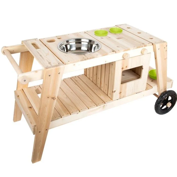 Cuisine plein air extérieure pour enfant en bois 104 x 59 x 54 cm-0