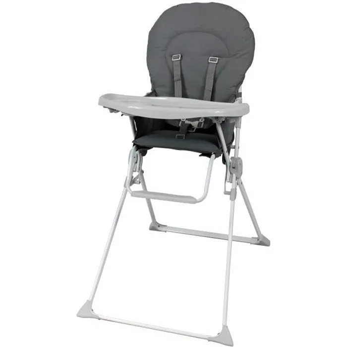 BAMBISOL Chaise haute fixe avec tablette réglable en profondeu grise-3