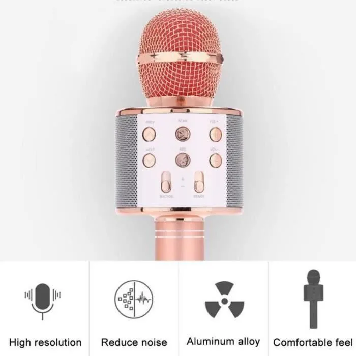 Microphone Karaoke - ZF07363 - Bluetooth 4 en 1 - Portable - Cadeau Enfants-Adultes - Bleu-3