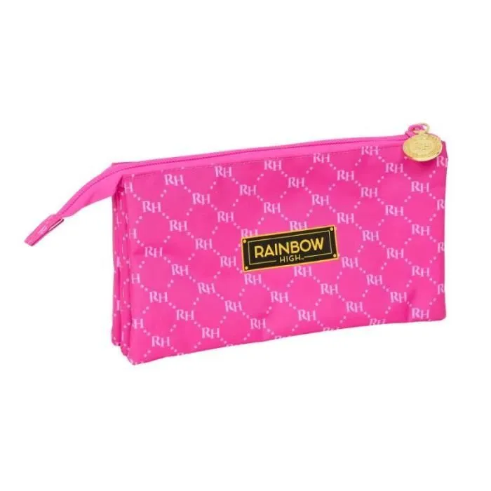 Trousse d'écolier - Rainbow High - Fuchsia - 22 x 12 x 3 cm - 3 Compartiments - Zippée-1