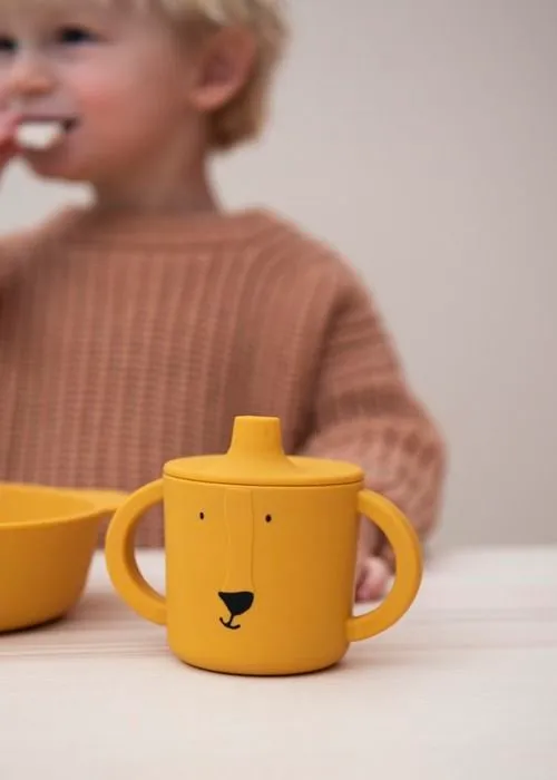 Tasse d'apprentissage en silicone - Mr. Lion - Jaune - Verre à bec bébé - Trixie-1