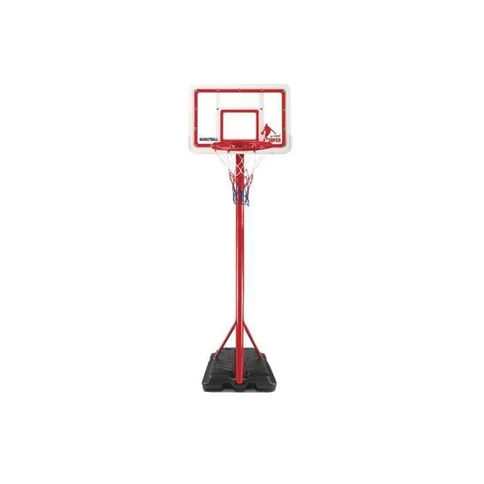 DEVESSPORT Kit Panier Basket Enfant Réglable  1,49 – 1,95 cm sur Pied, avec Roulettes + Ballon & Pompe-1