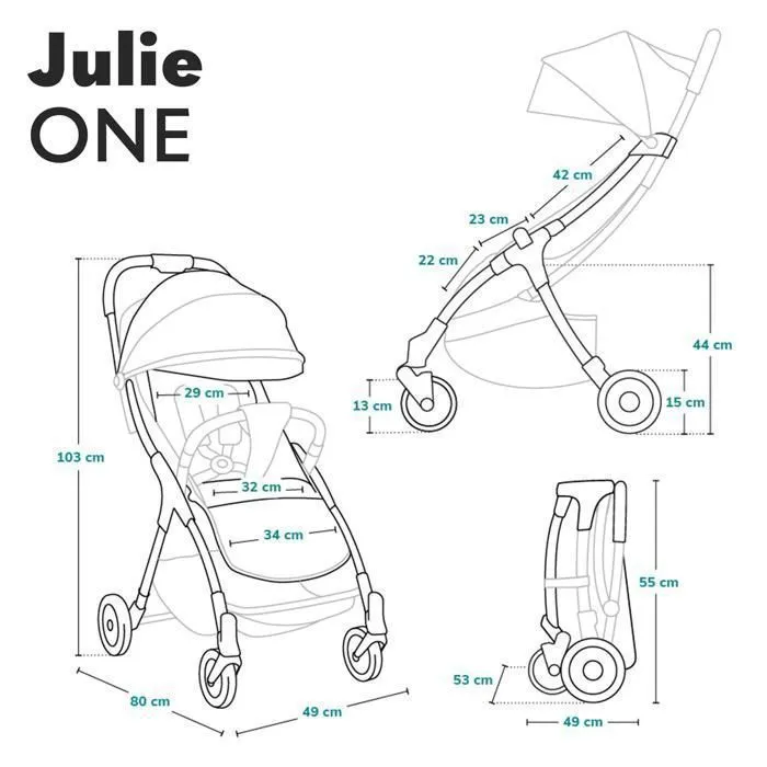 Poussette canne compacte LIONELO Julie One - Jusuq'à 22 Kg - Légère & pliable - Accessoires - Beige-2
