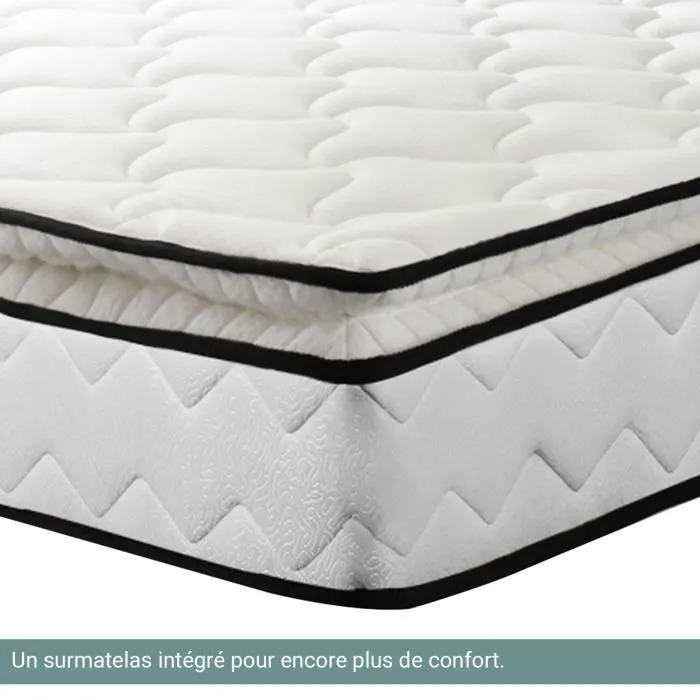Matelas César 140x190 cm Sampur - Mousse HR Mémoire de Forme - Surmatelas Intégré - Épaisseur epaisseur 22 cm - Confort Optimal-1