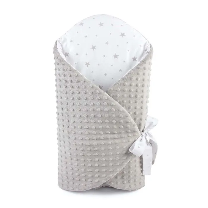 Gigoteuse d'emmaillotage évolutive - SEVIRA KIDS - Minky Stella - Gris - Mixte - 4x70x90cm-0