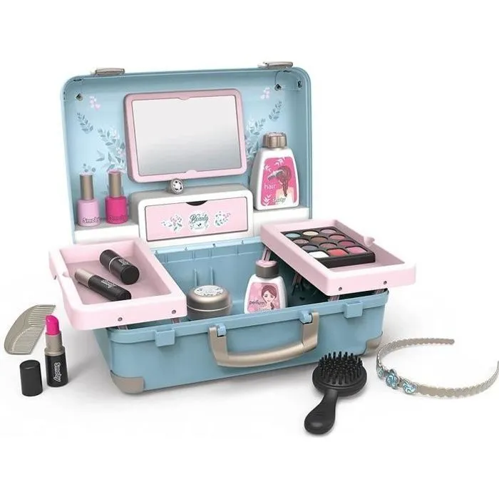 Smoby - My Beauty Vanity - Valise Beauté pour Enfant - Coiffure + Onglerie + Maquillage - 13 Accessoires-0