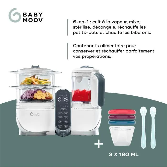 Babymoov Pack Nutribaby(+) Blanc & 3 Babybols 180mL + 2 cuillères - Idéal pour la diversification-2