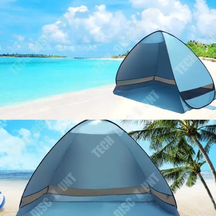 TD® Tente de parasol de plage de camping entièrement automatique de 2 mètres de long tente de camping anti-ultraviolet en plein air-3