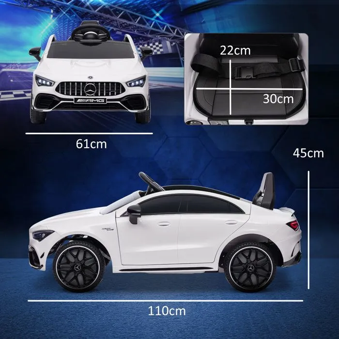 Voiture électrique enfant Mercedes-benz AMG CLA 45 - AIYAPLAY - telecommande - vitesse 3-5 km/h, phare LED et effets sonores - blanc-3