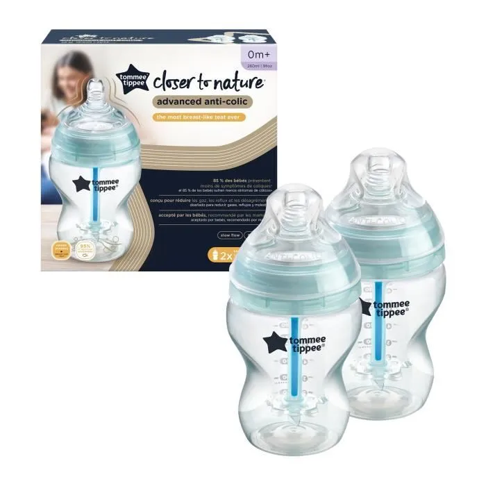 TOMMEE TIPPEE Biberon Anti colique avancé, lot de 2, 260ml-1