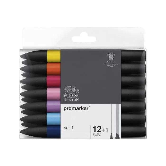 Feutres - Promarker - 12 couleurs + 1 blender - Winsor et Newton - Dessin - Illustration-0