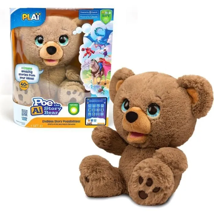 Peluche interactive - GIOCHI PREZIOSI - Ours créateur d'histoires Poe - À partir de 4 ans - LAY00-4