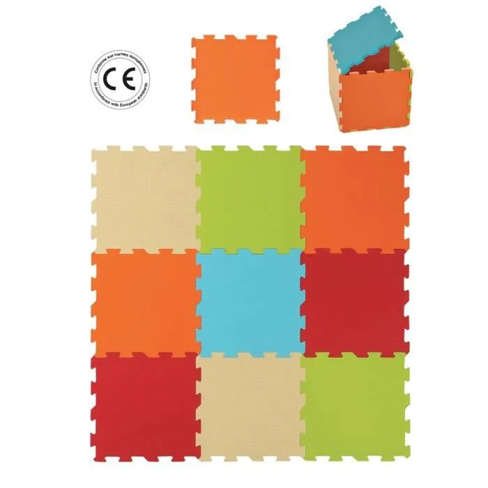 Dalles en mousse unies - LUDI - 90 x 90 cm - Isolation, amortissement, résistance - Bébé-0