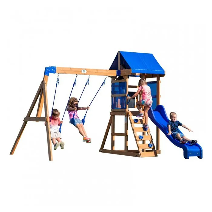 Tour de jeu en bois Aurora - BACKYARD DISCOVERY - Avec toboggan, balançoire et bac à sable-1