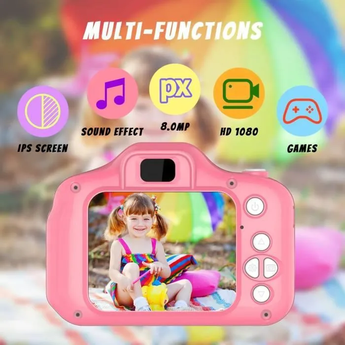 Appareil Photo Enfant - Joyfun - 8MP Vidéo Record - Carte TF 16 Go - Rose-2