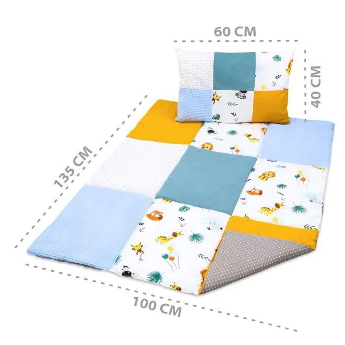 Parure couette enfant 100x135 avec oreiller - TOTSY BABY - Safari Mangue - Rectangulaire - 24 mois - 2 ans-2