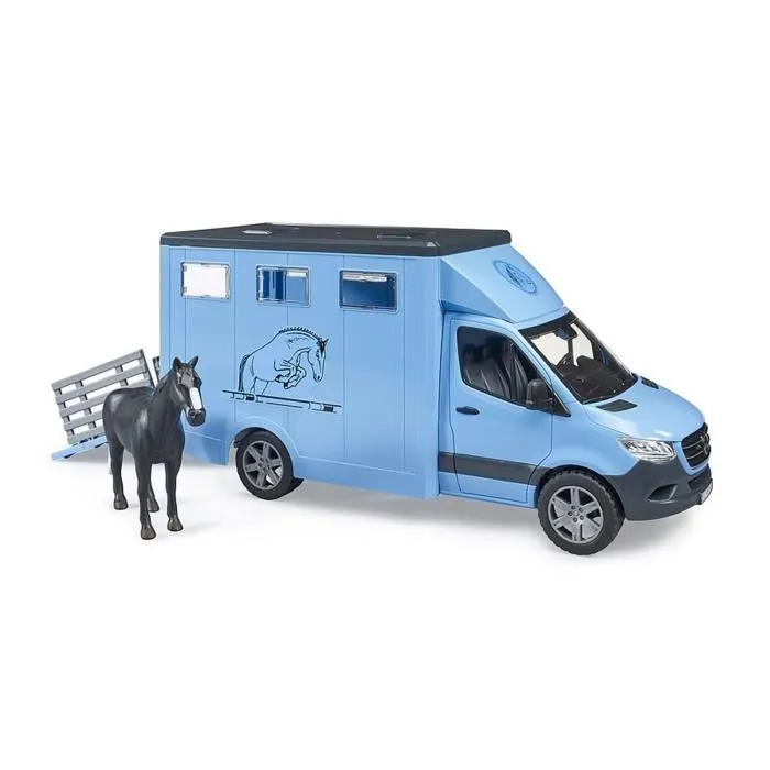 Camion Bétaillère - BRUDER - Mercedes Benz Sprinter - 1 cheval inclus - Extérieur - 1:16-1