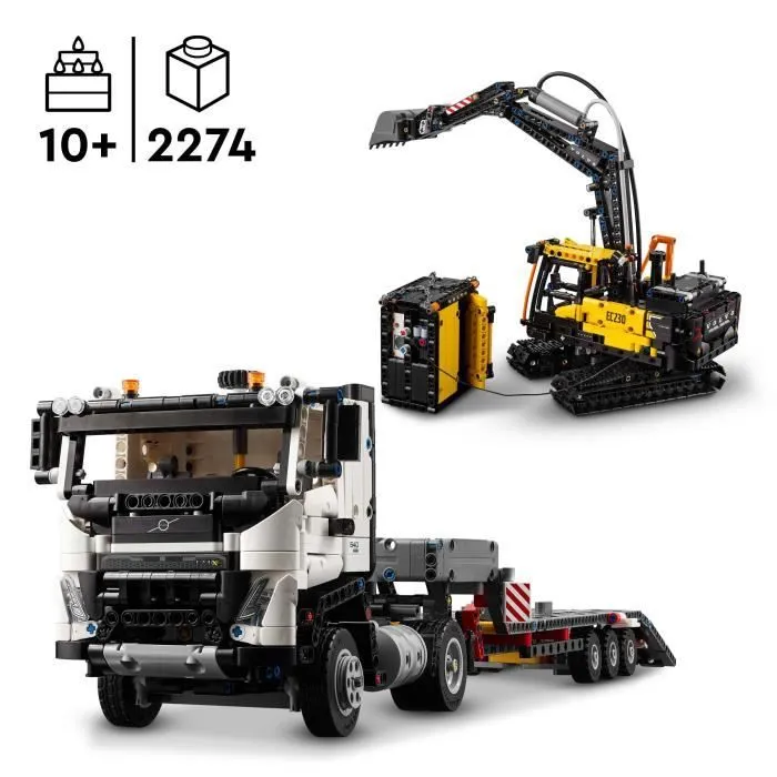 LEGO® Technic 42175 Camion Volvo FMX et Pelleteuse Électrique EC230 - Set de Véhicule-1