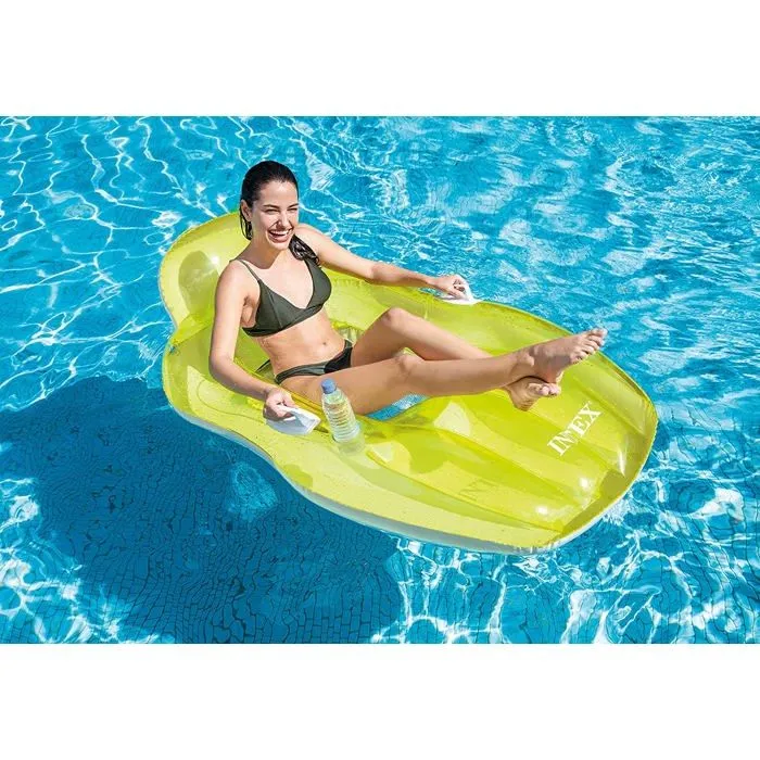 Lounge gonflable Intex - Chilling - 163 x 104 cm - Vinyle - 2 poignées de maintien-1