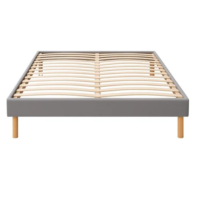 adrien - Solide et Confortable Sommier Tapissier gris Pieds en 20 cm pour matelas en 120x190 - 2 x 13 Lattes - M-1