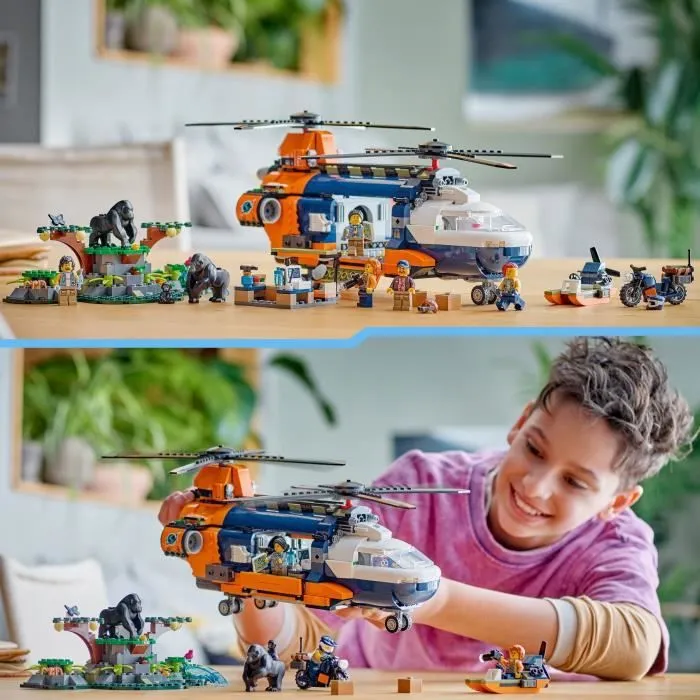 LEGO® City 60437 L’hélicoptère de l’explorateur de la jungle au camp de base, dès 8 ans-4