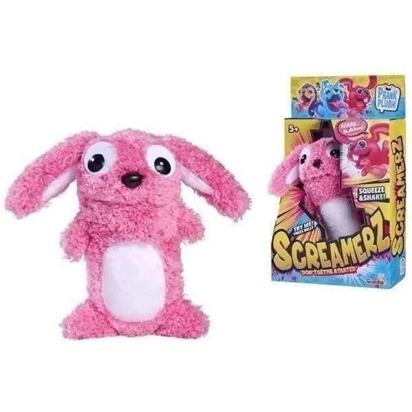 Smoby - Screamerz - Peluche intéractive amusante - Lapin - 27 cm - Bruits en la secouant ou appuyant sur le bouton-0