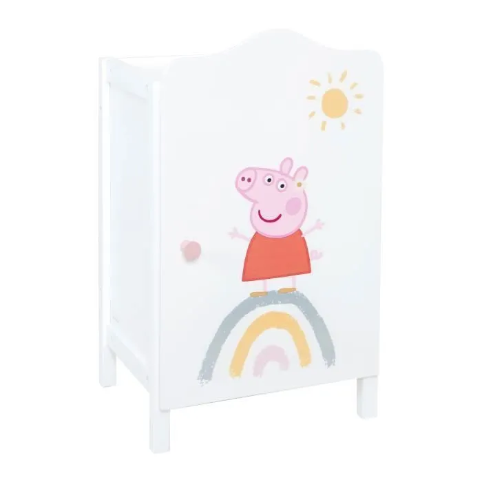 Armoire pour Vêtements de Poupée Peppa Pig - ROBA - Blanc / Rose - H 52 x L 31 x P 25 cm-0