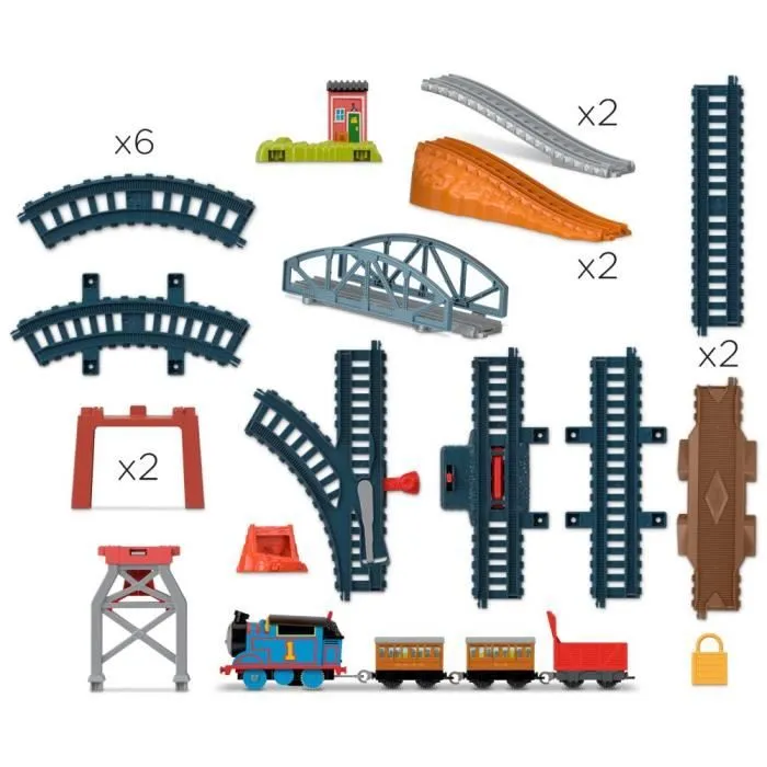 Coffret 3 en 1 - MATTEL - Thomas et ses Amis - TrackMaster - Locomotive Thomas avec remorques Annie et Clarabel-2