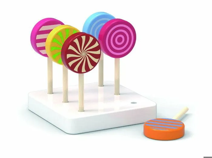 Jouet - VIGA - Lollipop 6pcs Set - 6 sucettes colorées - Écologique - Non toxique-0