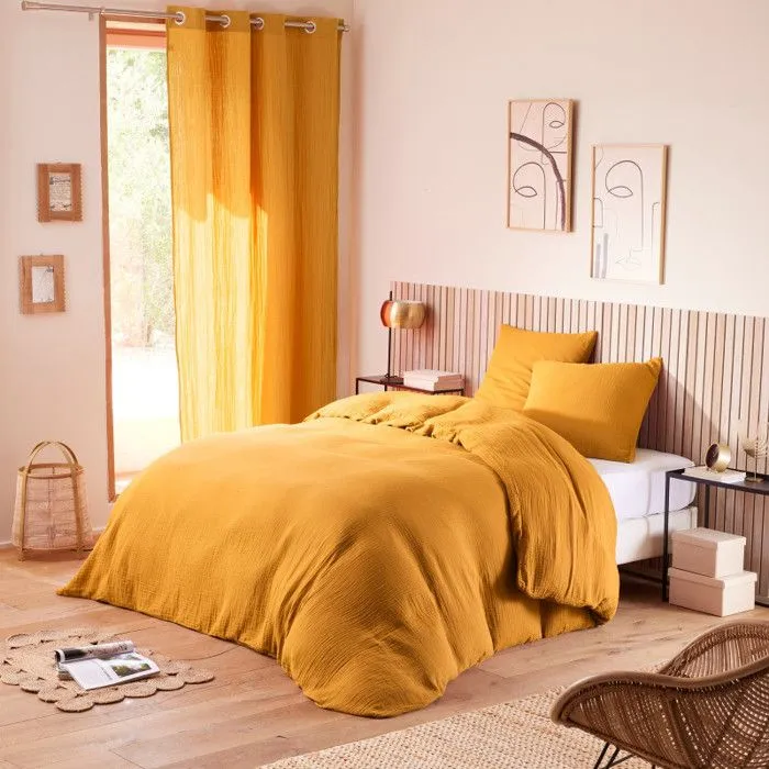 Drap housse "Noah" toutes dimensions "Gaze de Coton" - Noah Curry - 140 x 190 cm bonnet de 30 cm-2