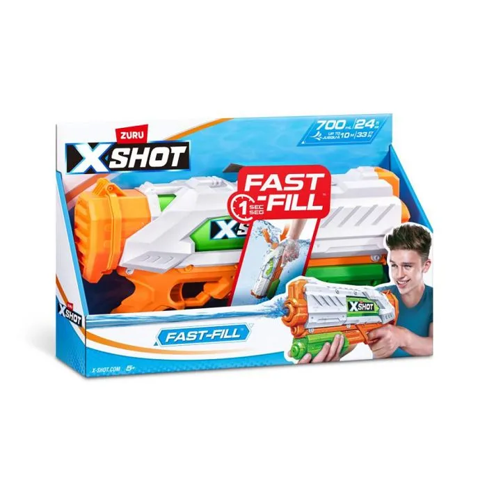 Pistolet à eau - ZURU - X-SHOT Medium Fast-Fill - Remplissage 1 seconde - Portée 9 m - Réservoir 700 ml-0