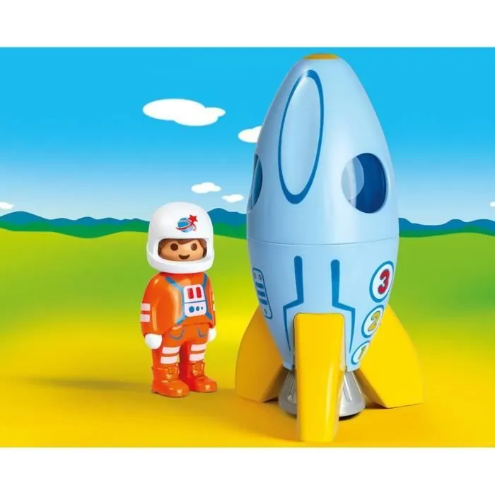 PLAYMOBIL - 70186 - PLAYMOBIL 1.2.3 - Fusée et astronaute pour enfant de 18 mois et plus-2