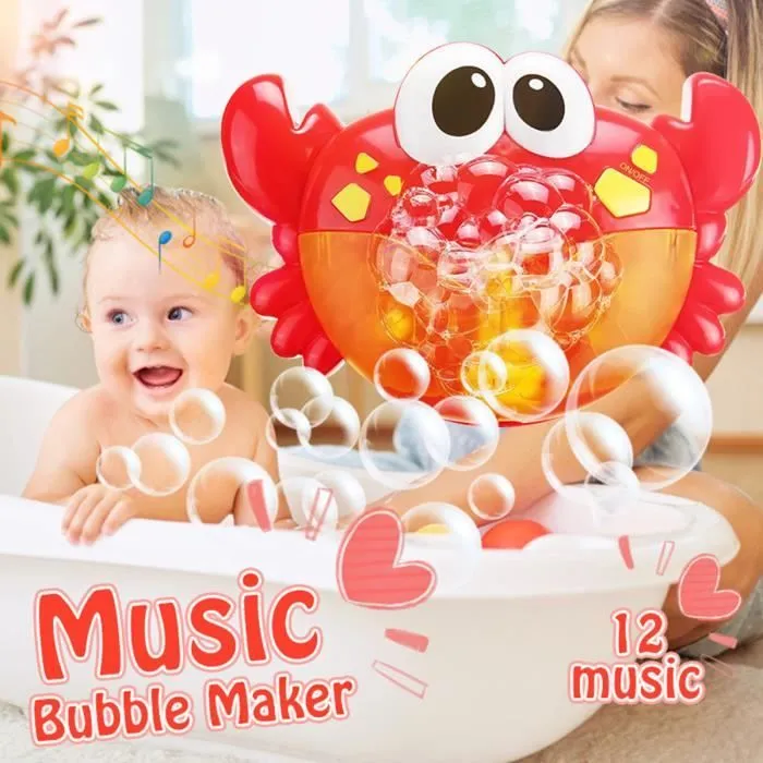 Machine à Bulles de Savon avec 12 Musique Electrique Automatique Pour Enfant Bébé Douche Bain Jouet Jeu-3