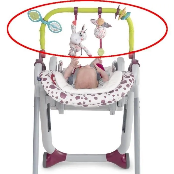 CHICCO UNIQUEMENT Barre de jeu et Coussin réducteur pour Chaises Hautes Polly Progres5 et Polly 2 Start-5