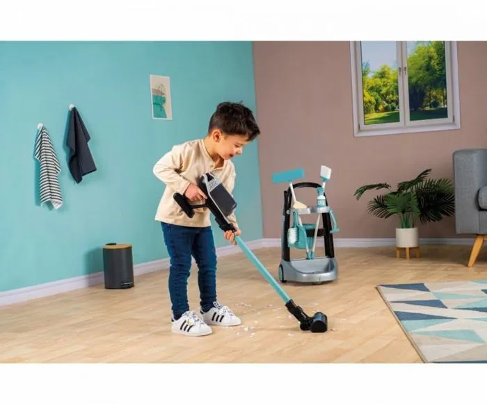 Remorque - chariot Smoby - 330319 - Rowenta Chariot de Nettoyage avec aspirateur-1