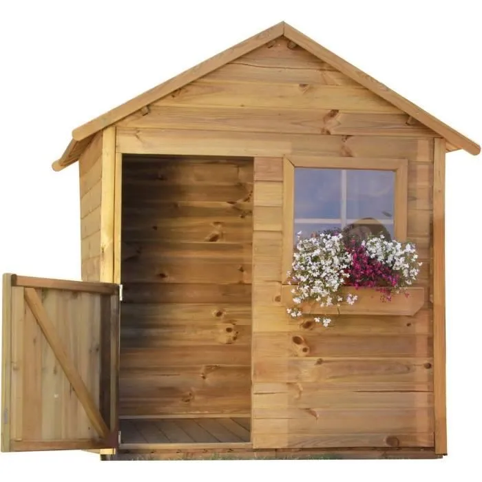 Maisonnette - Habitat et Jardin - Coccinelle - Bois - 126x112x158 cm-0