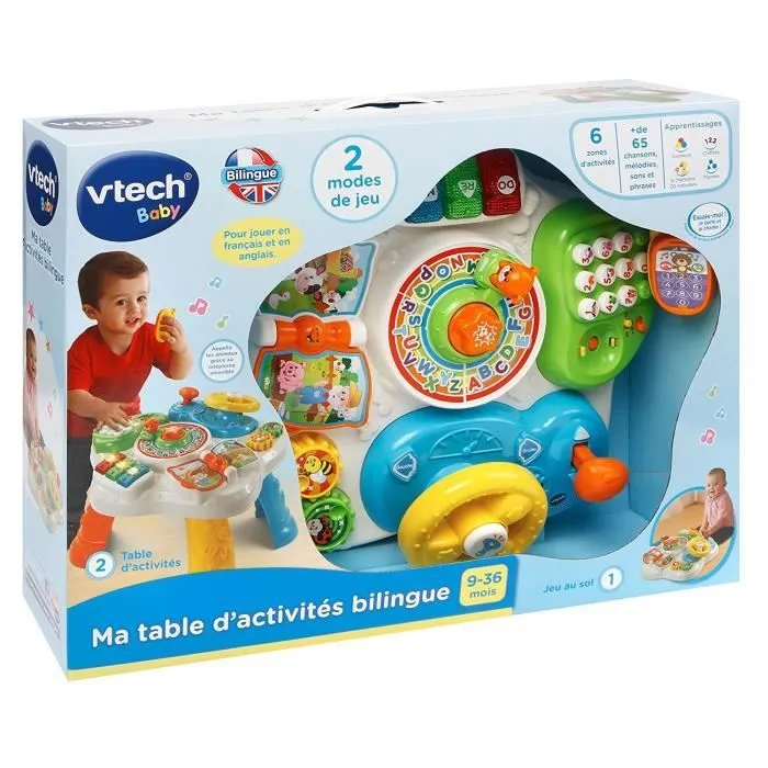 Table d'activités bilingue VTECH - Ma Table D'Activités Bilingue - Multicolore - 100% bilingue - 9 mois et plus-4