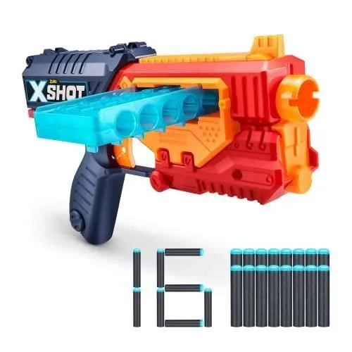 DON DINO PISTOLET QUICK-SLIDE X SHOT 16 FLÉCHETTES ZURU X-SHOT 36401-0