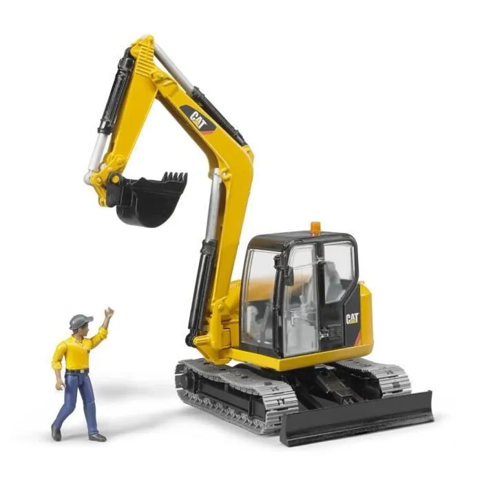 Mini pelleteuse CATERPILLAR BRUDER 2466 - Echelle 1:16 - 41 cm - Jaune-1