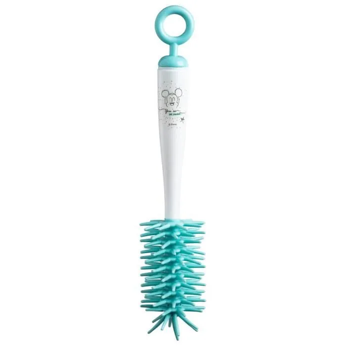 DISNEY Goupillon + brosse tétine Mickey little one - Manche et goupillon en polyprolylène - Picot caoutchouc-0