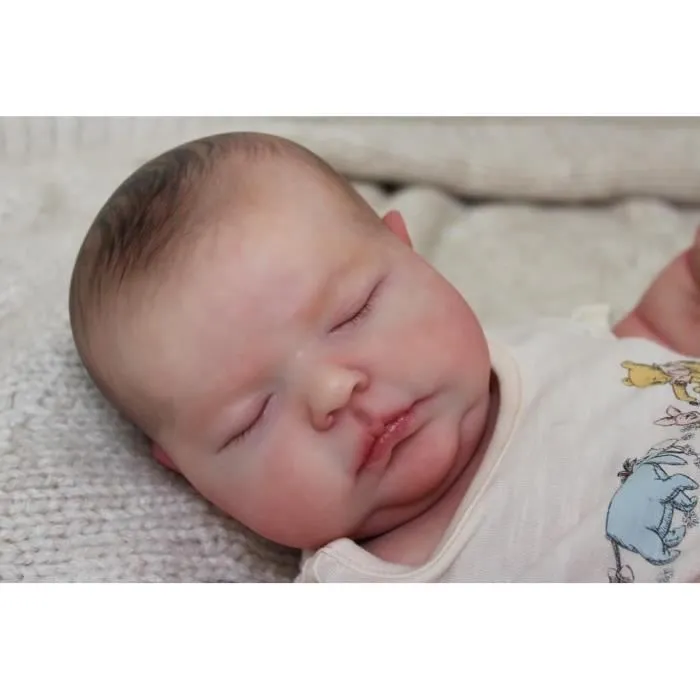 20 pouces, Reborn Baby Doll, Exquis Painted 3D, Corps en tissu, Reborn Baby Dolls Girl, Toddler Dolls Silicone Full Body-3