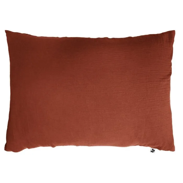 Pack gaze de coton parure de couette 260X240 cm + drap housse 160X200 + 2 taies 50X70  Orange-3