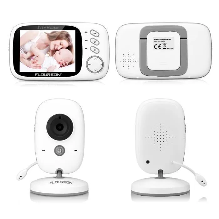 Babyphone Numérique sans Fil FLOUREON VB603 - Écran LCD 3.2’’ - Vision Nocturne - Grande Capacité de Batterie-1