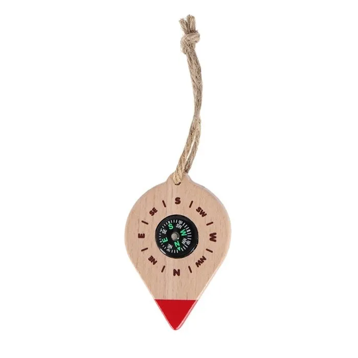 Boussole en bois - Esschert Design - Boussole enfant - Certifié FSC - Dimensions 7,3x4,8cm - Mixte-0