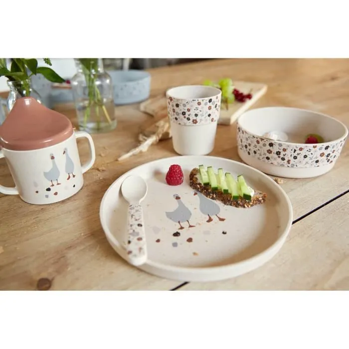 Coffret repas bébé Lässig Tiny Farmer mouton/oie - beige - polypropylène et cellulose - sans BPA-2