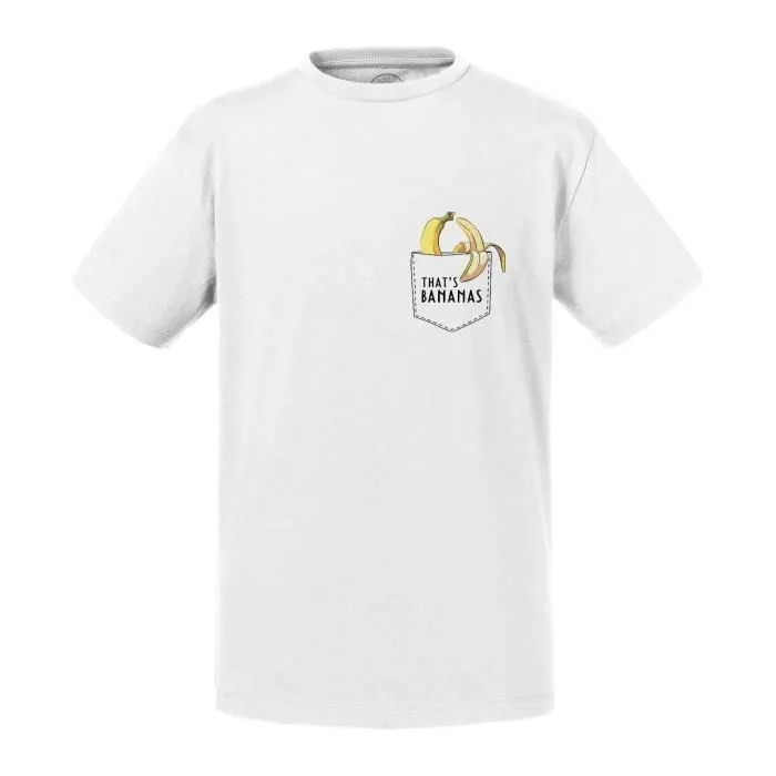 T-shirt Enfant Blanc Poche That's Bananas Fruit Banane Dessin-0