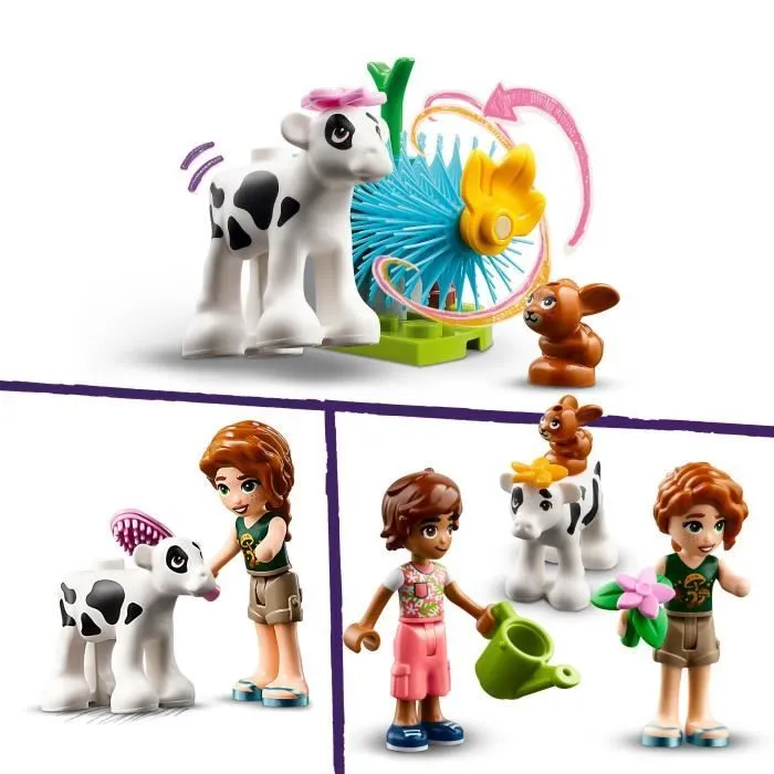 LEGO® 42607 Friends L’Étable du Veau d’Autumn, Jouet de Ferme avec Animaux pour Enfants, 2 Figurines, Figurine de Lapin-3