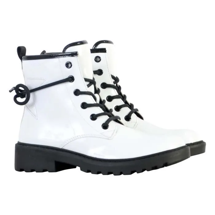 Bottines enfant Geox - Casey - Blanc/Noir - Fermeture à lacets, zip et scratch - Confort exceptionnel-2
