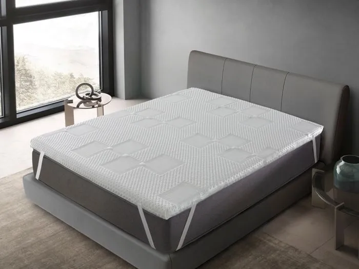 Surmatelas - BASTILLE - 150x190 cm - Épaisseur 5 cm - Mousse HR - Déhoussable-1